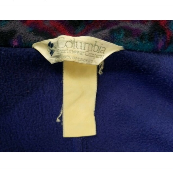 Vtg 90s Columbia Southwestern Aztec Fleece Jacket Coat - Picture 7 of 8